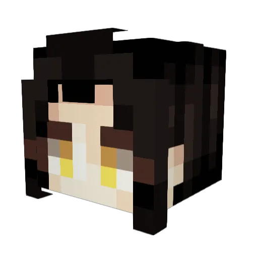 InkyIsSad Minecraft avatar head, 3D render