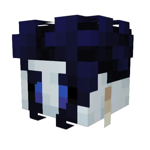InkyShin Minecraft avatar head, 3D render
