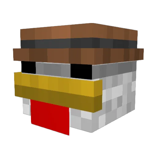 InkyV2 Minecraft avatar head, 3D render