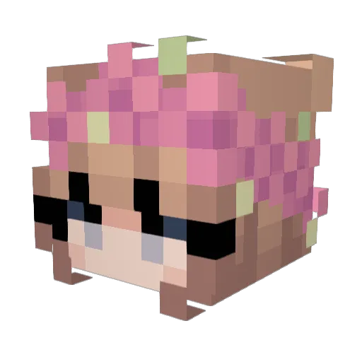 Inkythemouse Minecraft avatar head, 3D render