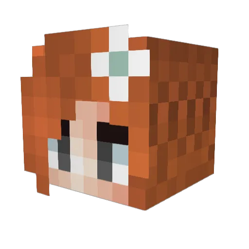 InmaYing Minecraft avatar head, 3D render