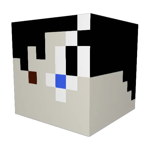 Inntention Minecraft avatar head, 3D render
