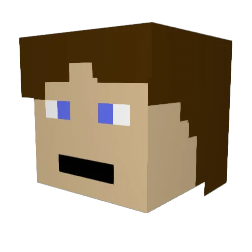 Inqlud Minecraft avatar head, 3D render