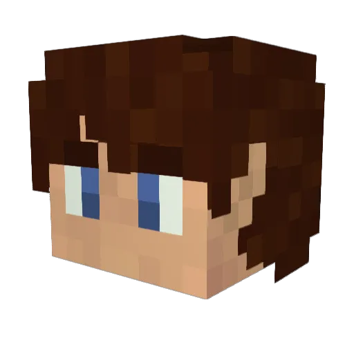InsaneGuy Minecraft avatar head, 3D render