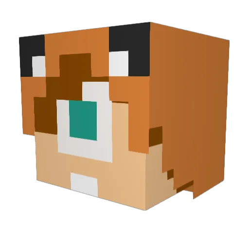 InsaneOne Minecraft avatar head, 3D render