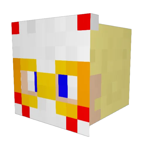 InsanityCat Minecraft avatar head, 3D render