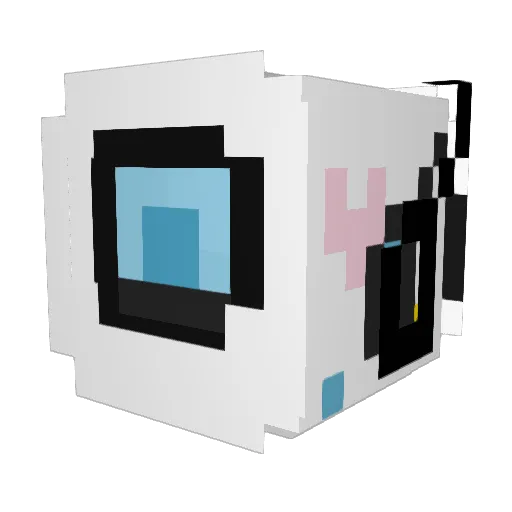 Inscrimbly Minecraft avatar head, 3D render