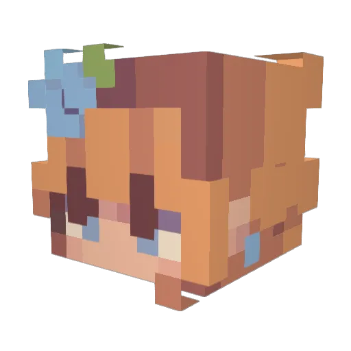 InseinPanda Minecraft avatar head, 3D render