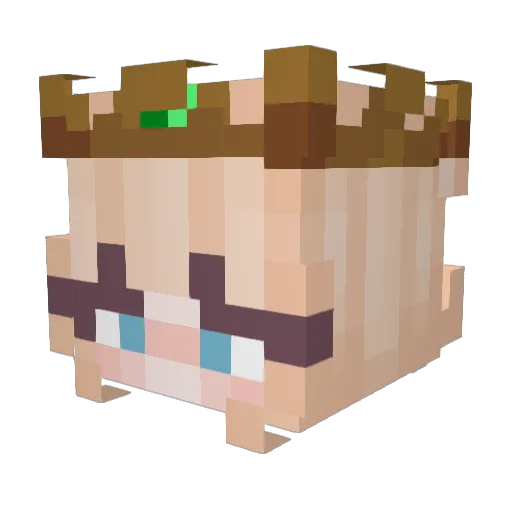 InsertLiz Minecraft avatar head, 3D render