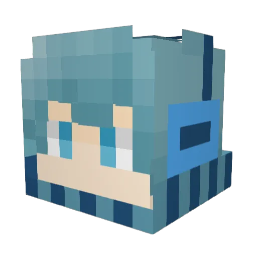 Inshin_Sigrdrifa Minecraft avatar head, 3D render