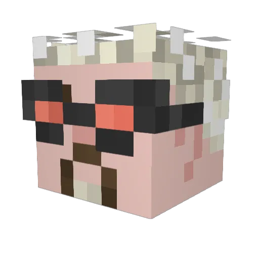 Insiderian Minecraft avatar head, 3D render
