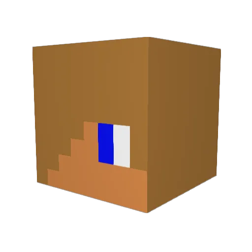 InslideTV Minecraft avatar head, 3D render