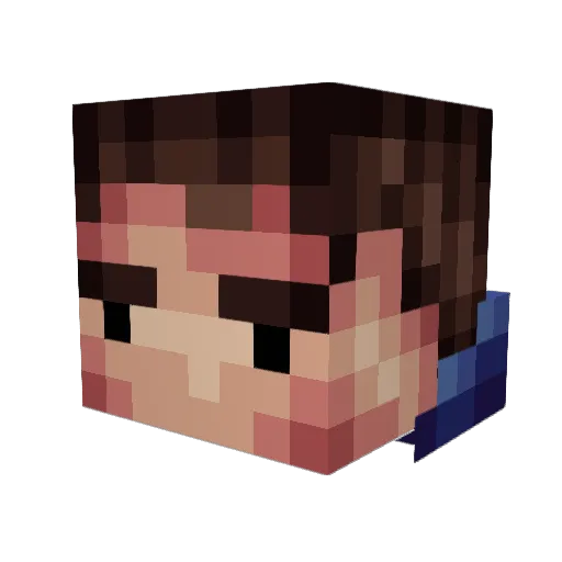 InstaDamagePot Minecraft avatar head, 3D render