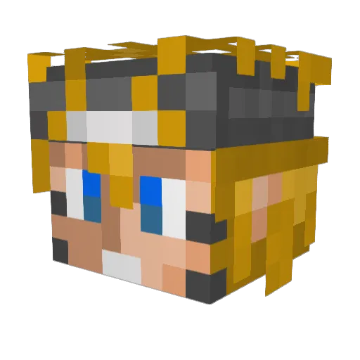 Instamorien Minecraft avatar head, 3D render