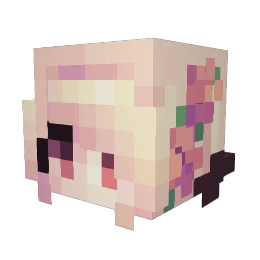 InstantBullet Minecraft avatar head, 3D render