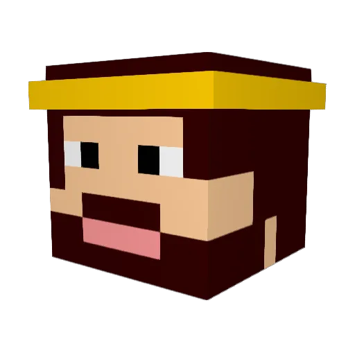 Intanse Minecraft avatar head, 3D render