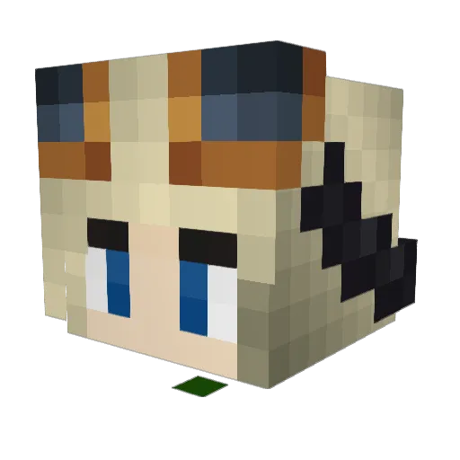 InteCarro Minecraft avatar head, 3D render