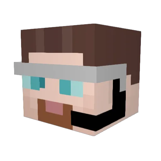 IntensePretzel Minecraft avatar head, 3D render