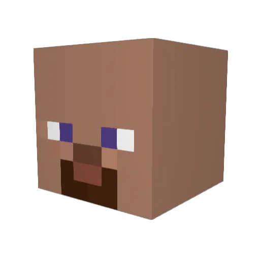 Interagir Minecraft avatar head, 3D render