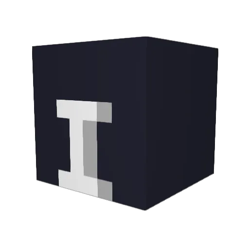 Interferometer Minecraft avatar head, 3D render