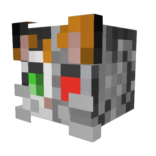 Internalblondy Minecraft avatar head, 3D render