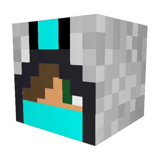 Internofi Minecraft avatar head, 3D render