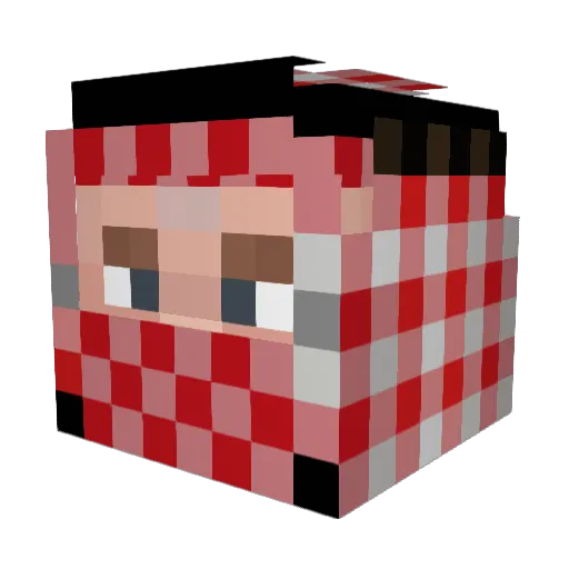 Interprete Minecraft avatar head, 3D render
