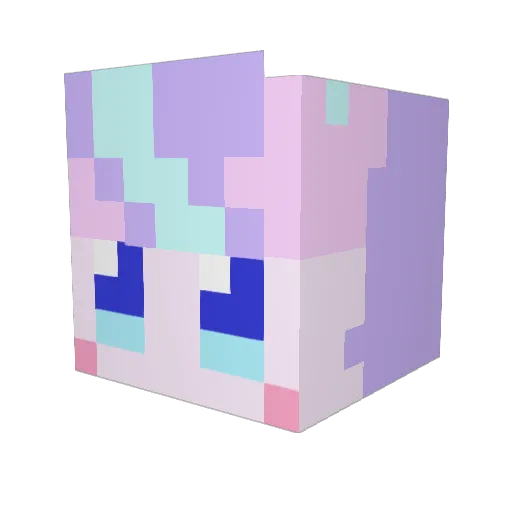 Interstelio Minecraft avatar head, 3D render