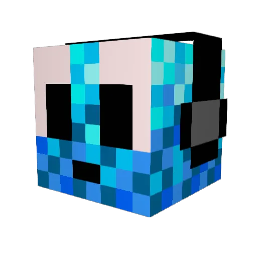 IntroMaschine Minecraft avatar head, 3D render