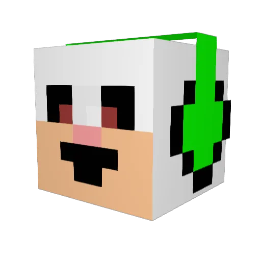 InuSamurai Minecraft avatar head, 3D render