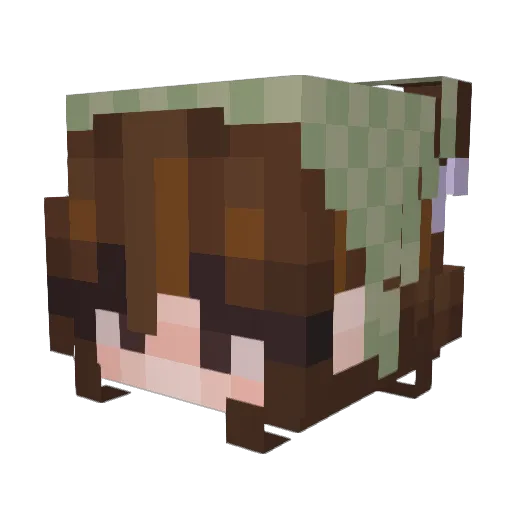 Inu_04 Minecraft avatar head, 3D render