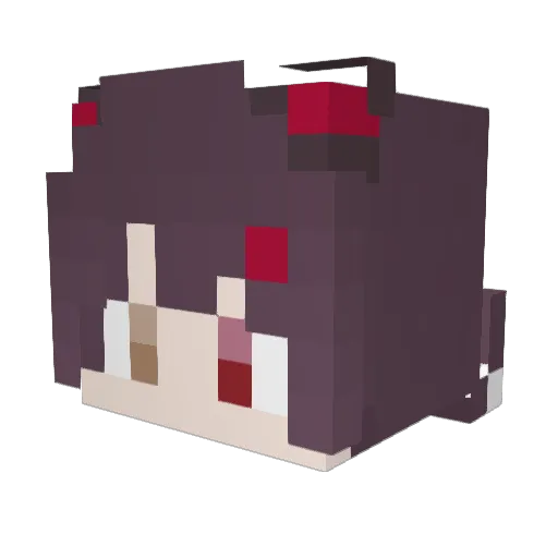 Inui233 Minecraft avatar head, 3D render