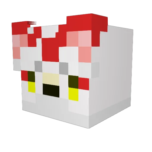 InuiSub Minecraft avatar head, 3D render