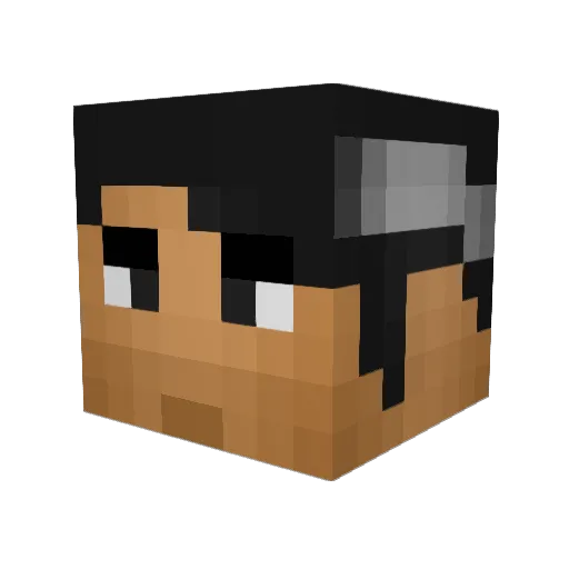 Inukizu Minecraft avatar head, 3D render