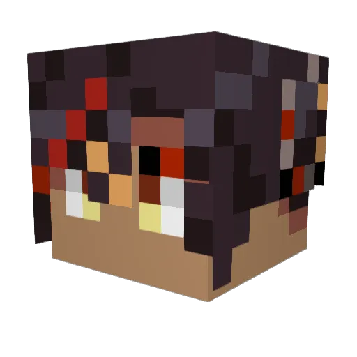 Inuuta Minecraft avatar head, 3D render