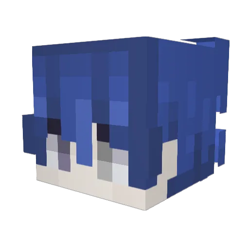 Inuyashaah Minecraft avatar head, 3D render