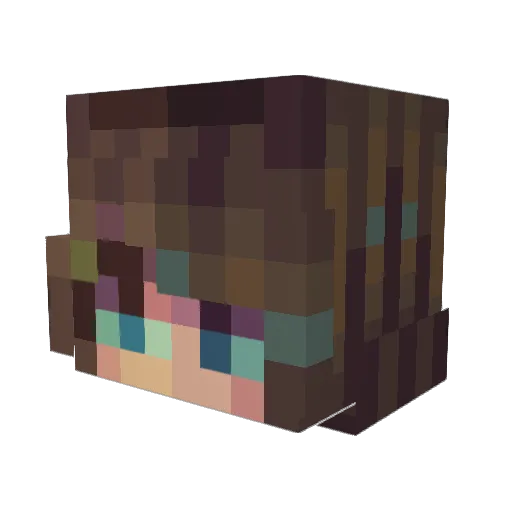 InuzukaAka Minecraft avatar head, 3D render
