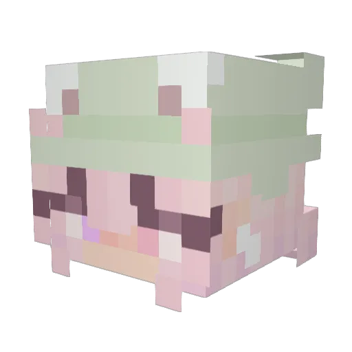 Invanilla Minecraft avatar head, 3D render