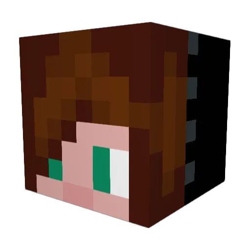 InverseHolo Minecraft avatar head, 3D render