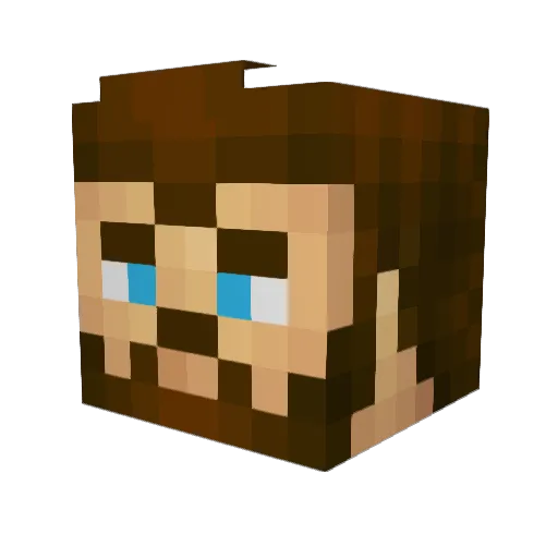 Inverted64 Minecraft avatar head, 3D render