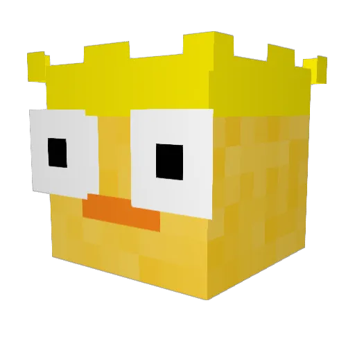 Invertins Minecraft avatar head, 3D render