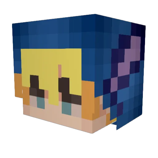 Invested Minecraft avatar head, 3D render