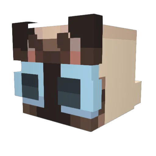 Investigato Minecraft avatar head, 3D render