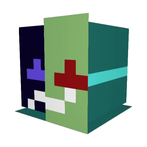 Invialed Minecraft avatar head, 3D render