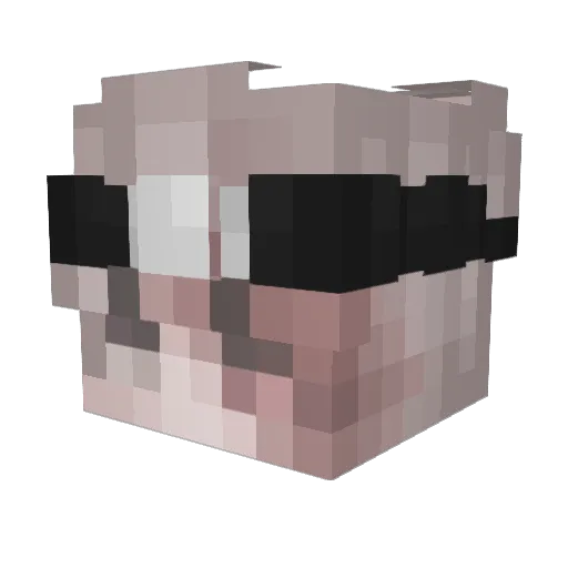 Inviligate Minecraft avatar head, 3D render