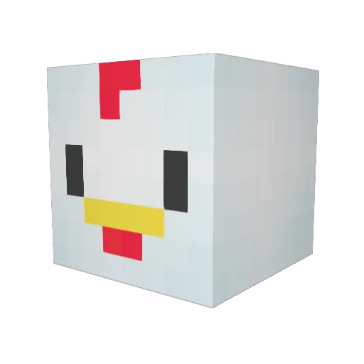 Invincibel Minecraft avatar head, 3D render