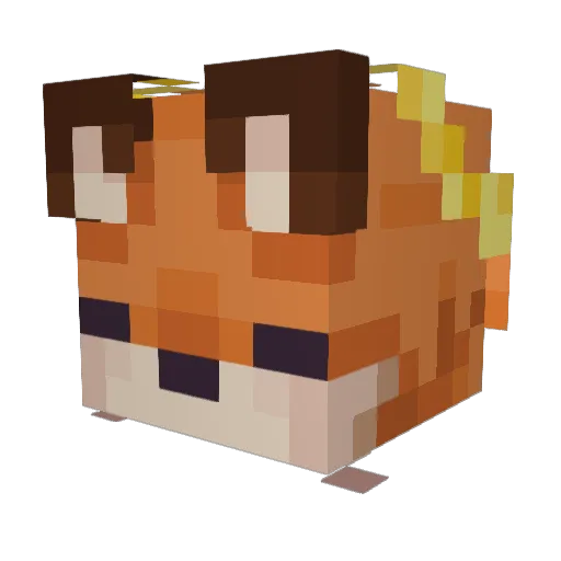 InvincibleFox Minecraft avatar head, 3D render