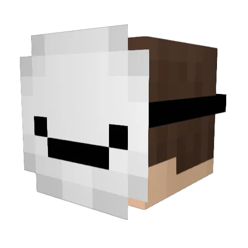 InvisIsBroke Minecraft avatar head, 3D render