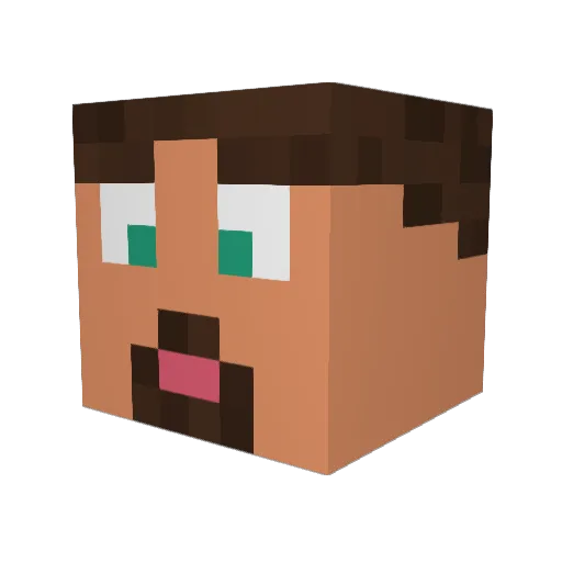 Invisfella Minecraft avatar head, 3D render