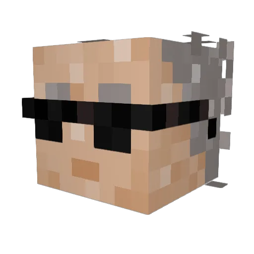 InvisibleSteak Minecraft avatar head, 3D render
